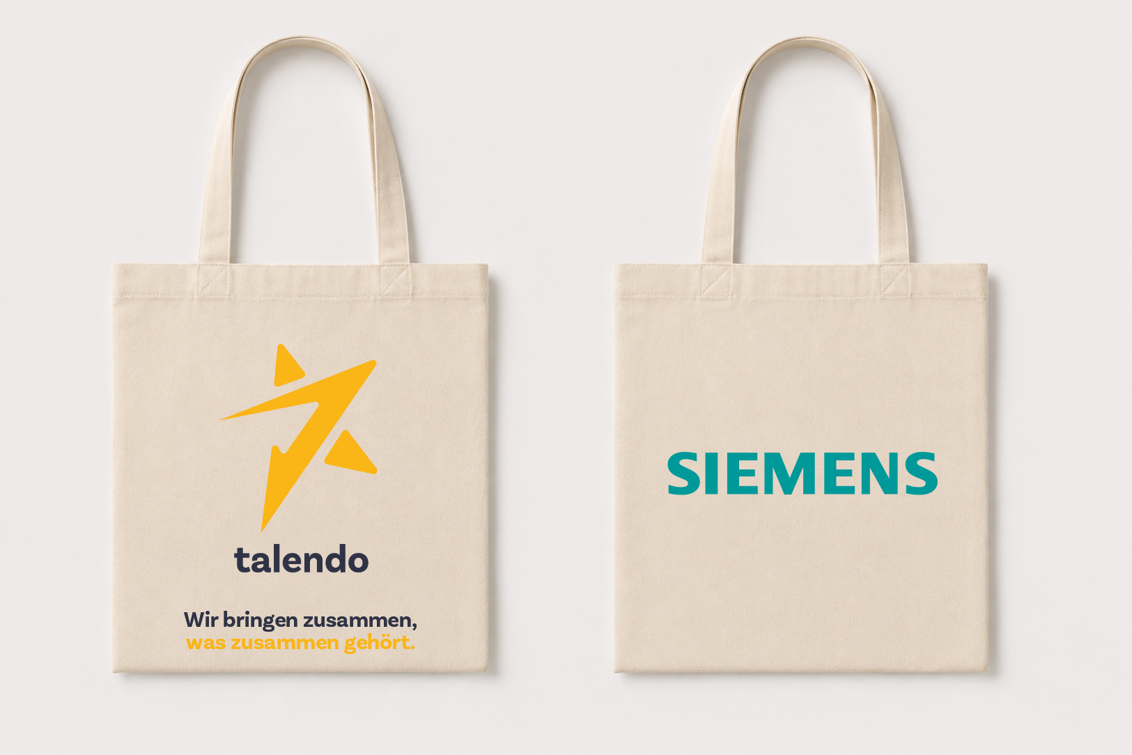 Gebrandete Goodie Bags von talendo und Siemens